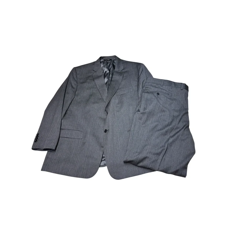 Jos. A. Bank‎ Signature Collection Mens Grey Herringbone 2Pc Wool Suit 50R 44X30